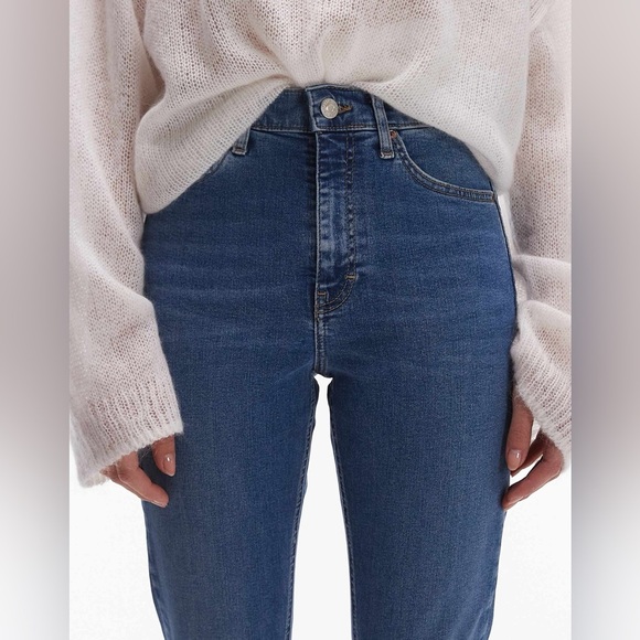 Topshop Jamie Skinny Jeans High Rise Ankle Length  Mid Indigo Blue Size 26 - Picture 3 of 15